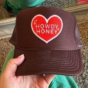 OTTO Brown Trucker Hat with Red Heart Patch